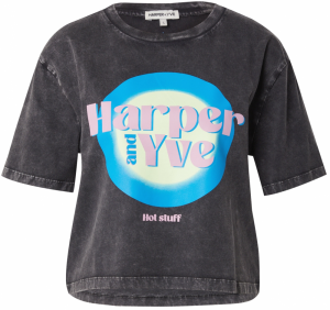 Harper & Yve Tričko  svetlomodrá / žltá / tmavoružová / čierna
