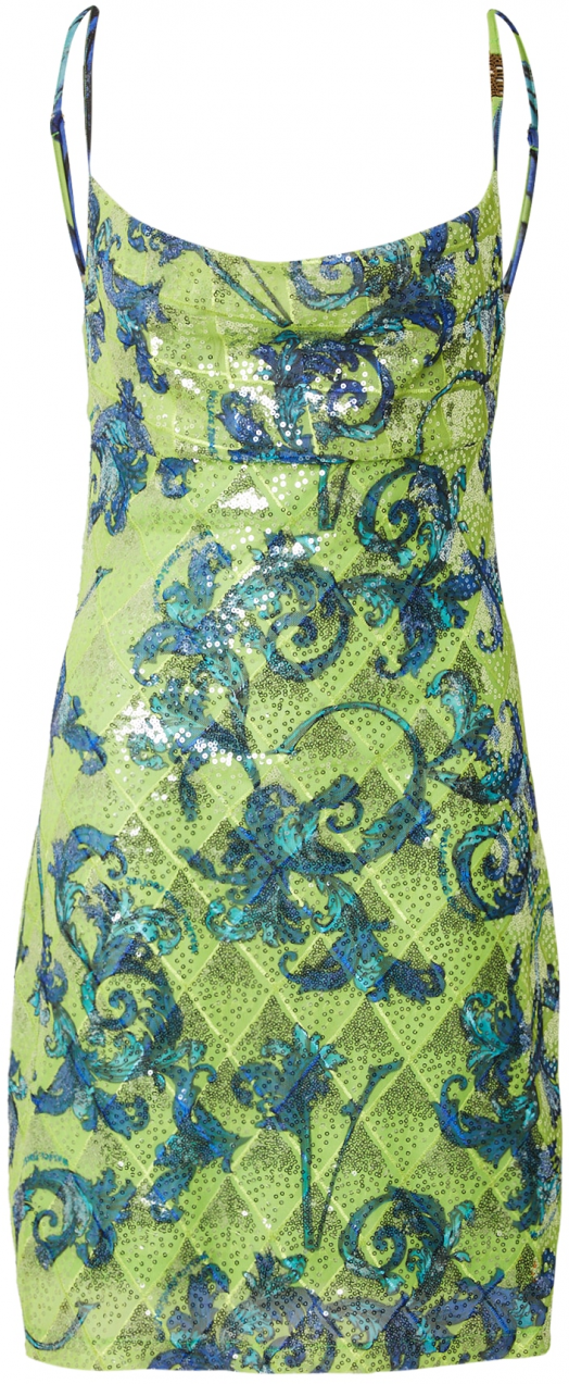 Versace Jeans Couture Kokteilové šaty  námornícka modrá / zelená / kiwi