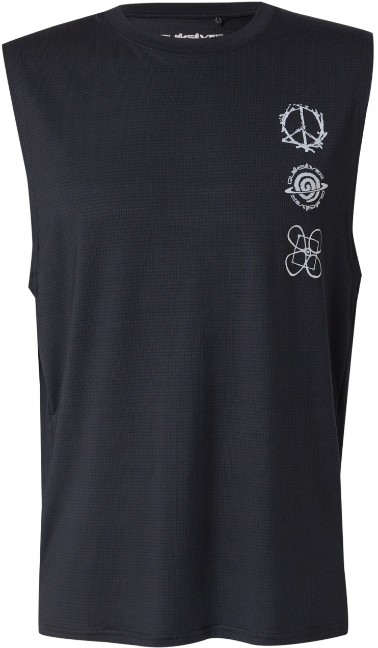 QUIKSILVER Funkčné tričko 'LAP TIME'  čierna / biela