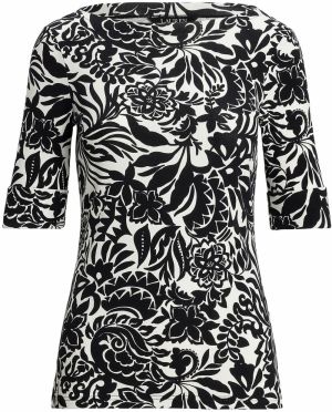Lauren Ralph Lauren Tričko  krémová / čierna