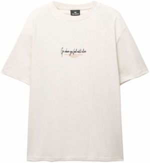 Pull&Bear Tričko  hnedá / svetlohnedá / žltá / biela