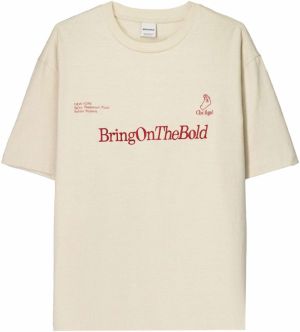 Bershka Tričko  béžová / zelená / tmavočervená / čierna