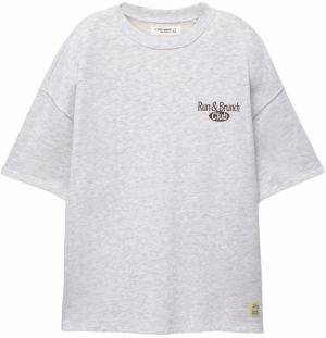 Pull&Bear Tričko  svetložltá / sivá melírovaná / čierna