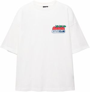 Pull&Bear Tričko 'STWD'  námornícka modrá / svetlozelená / ohnivo červená / biela