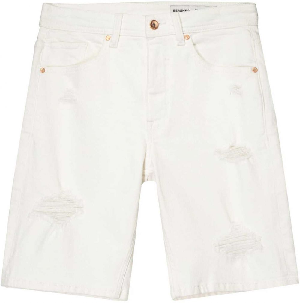 Bershka Džínsy  biely denim