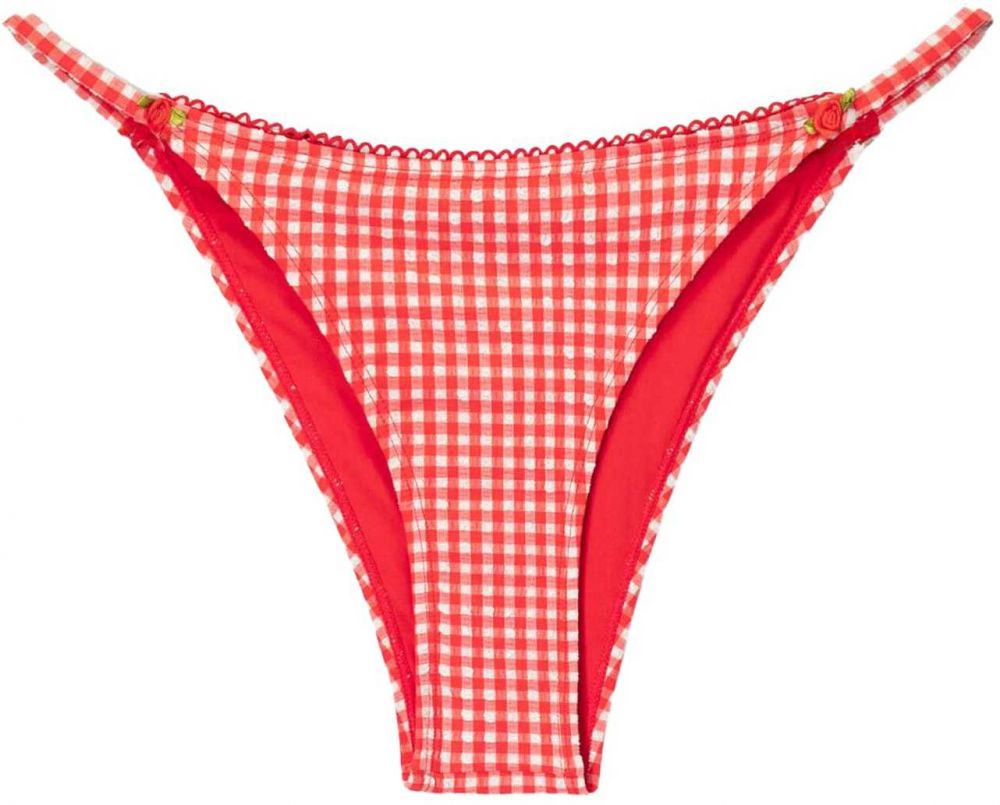Bershka Bikinové nohavičky  červená / biela