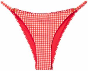 Bershka Bikinové nohavičky  červená / biela