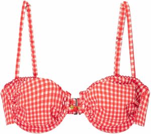 Bershka Bikinový top  červená / biela