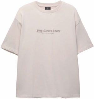 Pull&Bear Tričko  krémová / hnedá