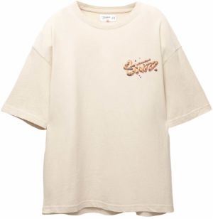 Pull&Bear Tričko 'STWD'  piesková / hnedá / svetlohnedá / šedobiela