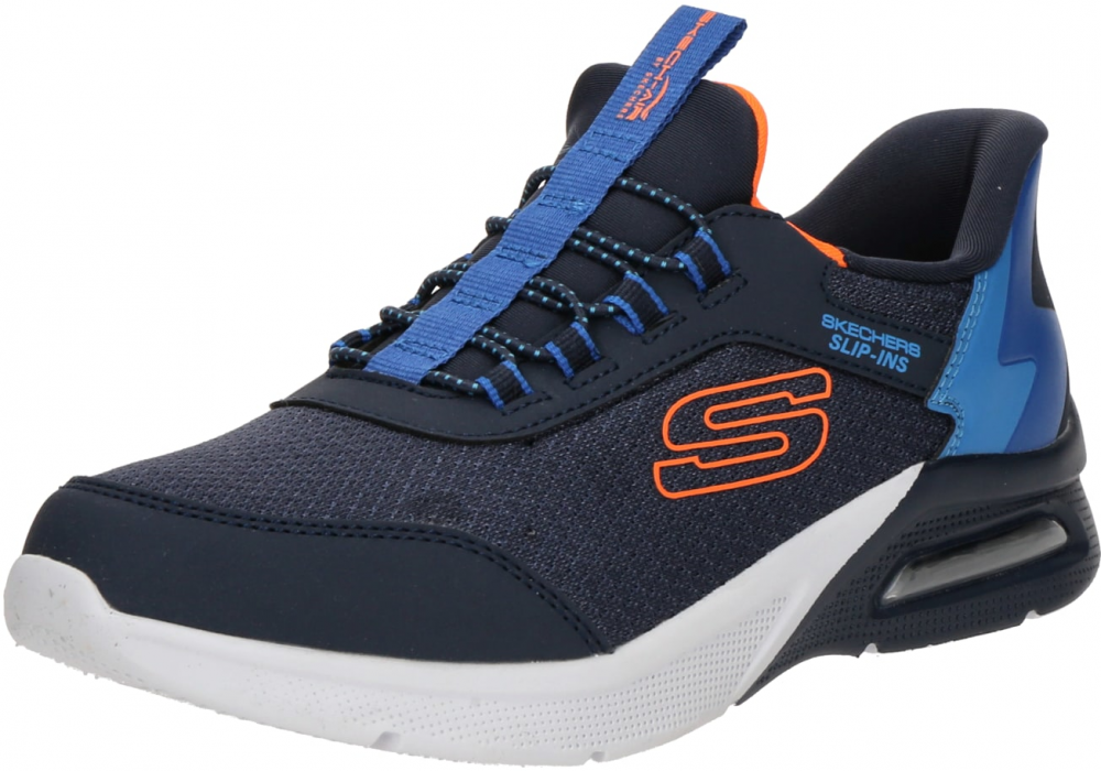 SKECHERS Tenisky 'MICROSPEC MAX - BRISK-STRIPE'  námornícka modrá / azúrová / enciánová / oranžová