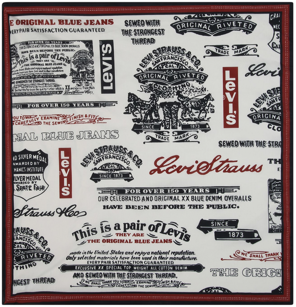 LEVI'S ® Šatka 'DOLLAR'  tmavočervená / čierna / šedobiela
