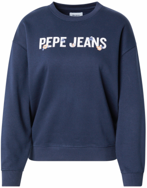 Pepe Jeans Mikina 'STEPHANIE'  modrosivá / tmavomodrá / svetlooranžová / biela