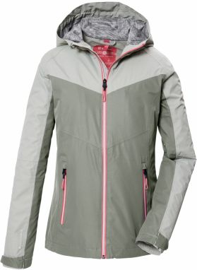 KILLTEC Outdoorová bunda 'KOS 238'  trstinová / pastelovo zelená / pastelovo červená