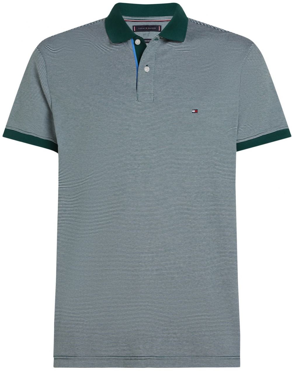 TOMMY HILFIGER Tričko  tmavozelená / biela