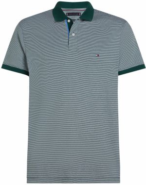 TOMMY HILFIGER Tričko  tmavozelená / biela