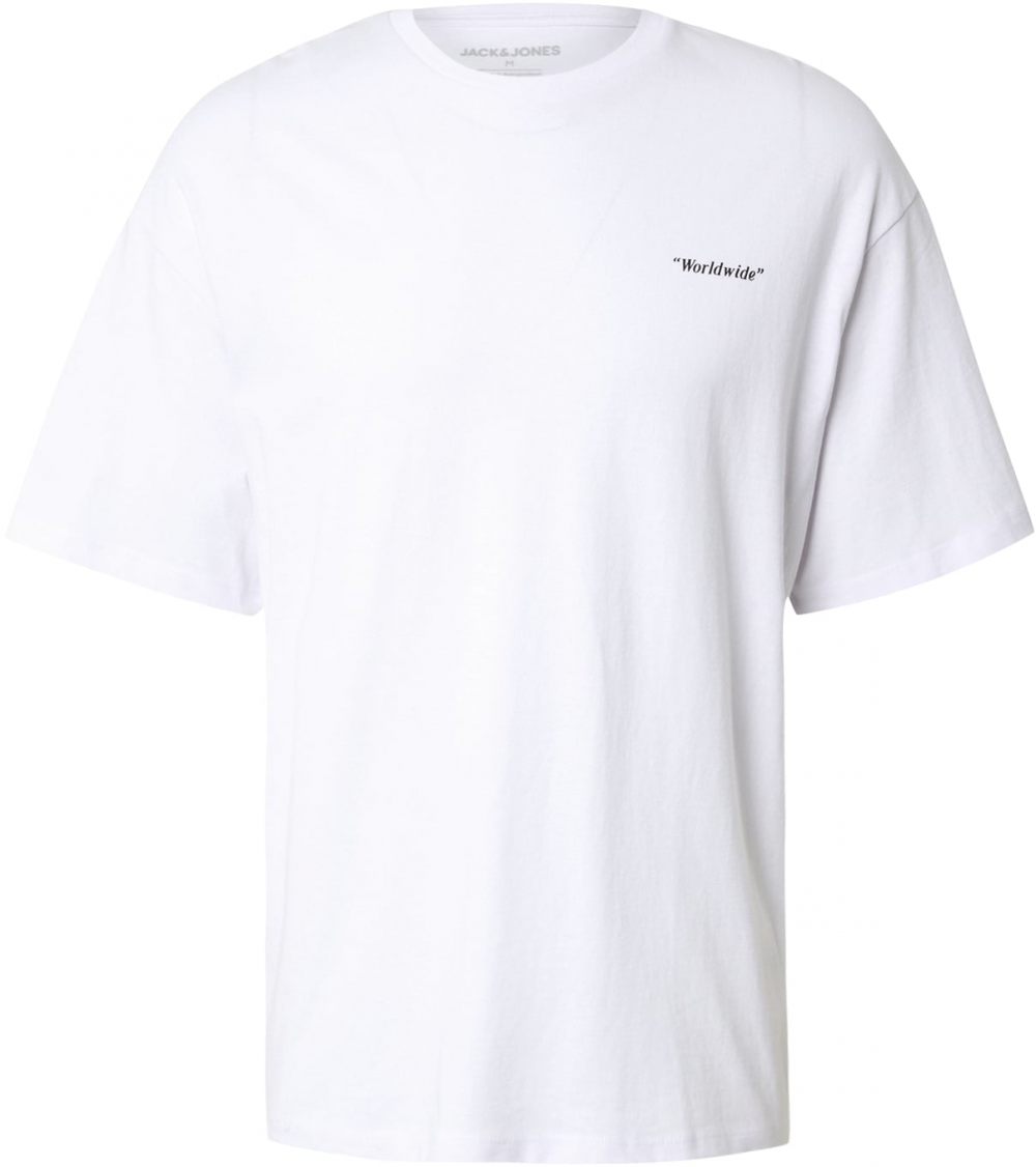 JACK & JONES Tričko 'JJCRINKLE'  čierna / biela
