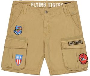 ALPHA INDUSTRIES Športové nohavice  béžová / modrá / červená / biela