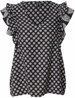 VERO MODA Blúzka 'VMSIMI SAVANNA'  čierna / biela