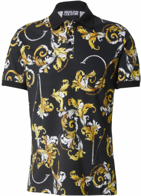 Versace Jeans Couture Tričko  zlatá žltá / šafránová / čierna / biela