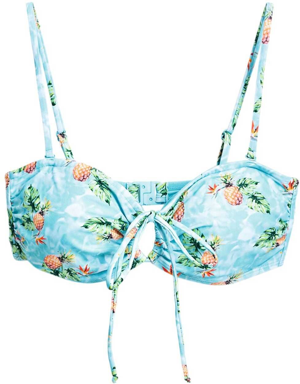 Desigual Bikinový top 'Pineapple'  modrá / zmiešané farby
