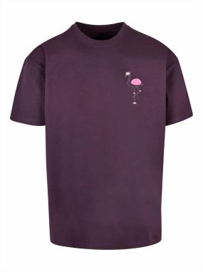 Merchcode Tričko 'Flamingo'  béžová / baklažánová / ružová / biela