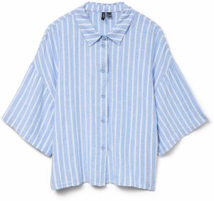 VERO MODA Blúzka 'VMLINN'  svetlomodrá / šedobiela