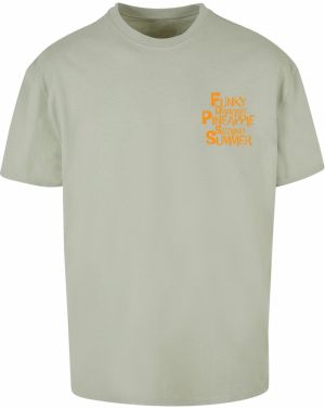Merchcode Tričko 'Funky Pineapple'  zelená / oranžová