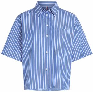 TOMMY HILFIGER Blúzka  námornícka modrá / biela