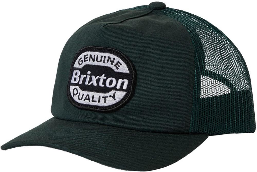 Brixton Čiapka 'KEATON'  tmavozelená / čierna / biela