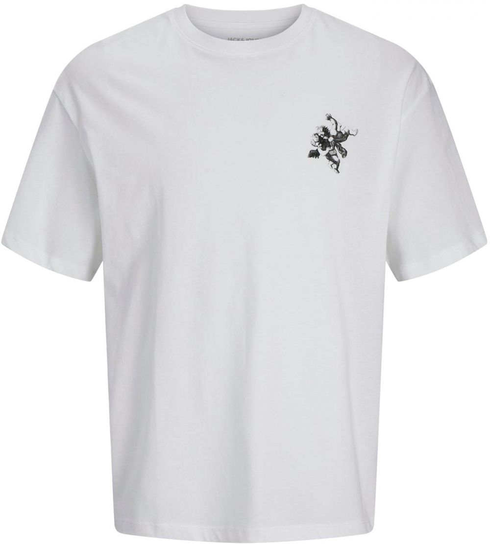 JACK & JONES Tričko  čierna / biela