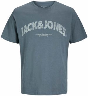 JACK & JONES Tričko 'JORAlmeria'  modrosivá / šedobiela