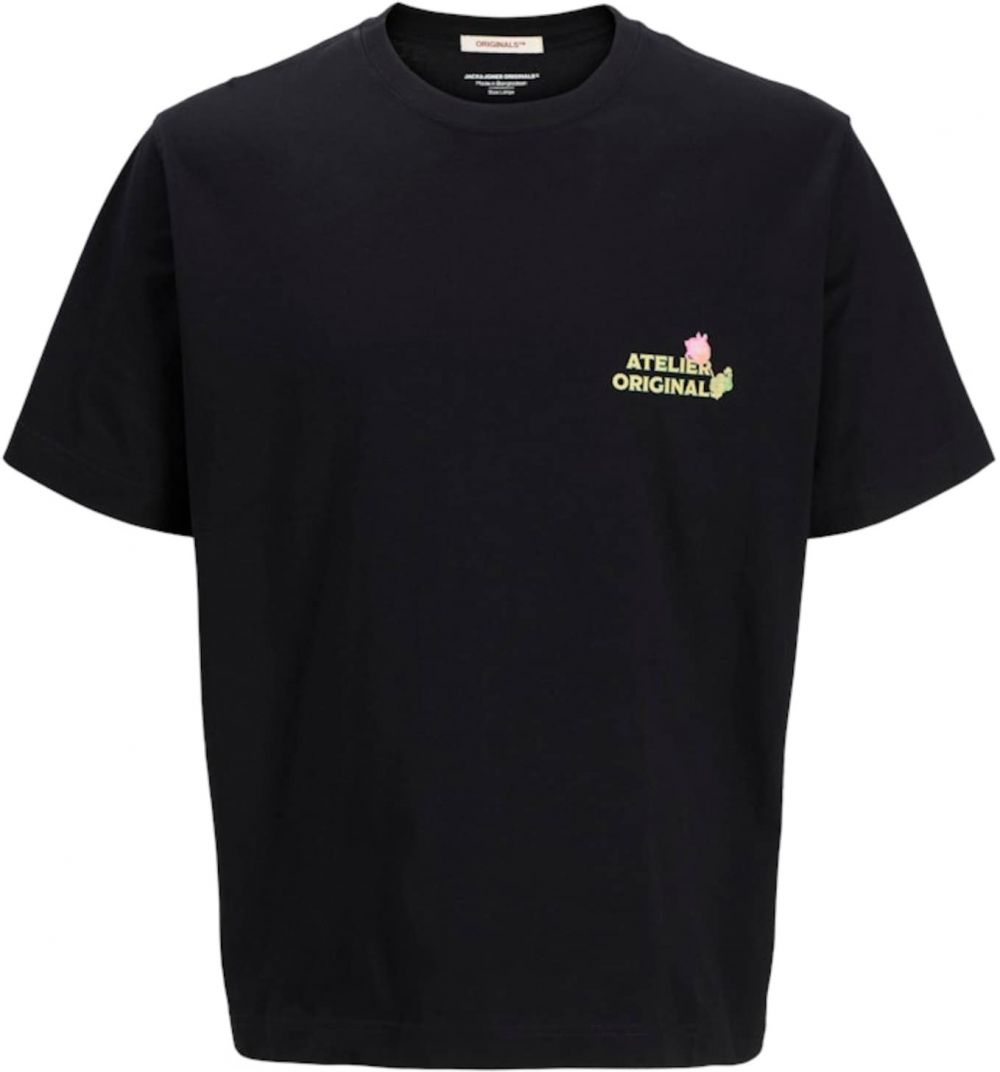 JACK & JONES Tričko 'JORAcapulco'  kráľovská modrá / tmavožltá / ružová / čierna