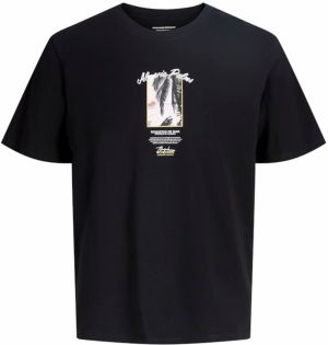 JACK & JONES Tričko 'JORALMERIA PALMS'  žltá / čierna / biela
