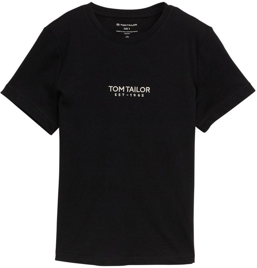 TOM TAILOR Tričko  čierna / šedobiela