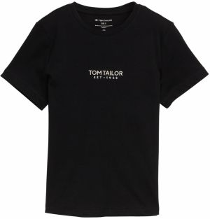 TOM TAILOR Tričko  čierna / šedobiela