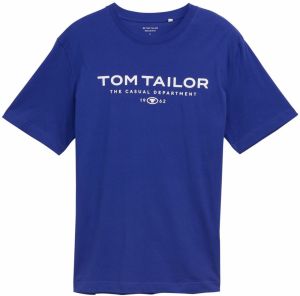 TOM TAILOR Tričko  modrá / biela