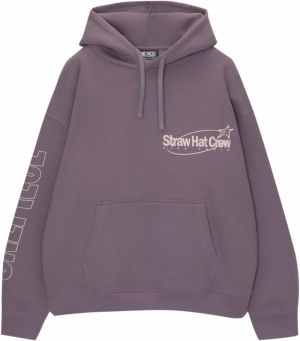 Pull&Bear Mikina 'ONE PIECE'  čokoládová / čierna / biela ako vlna