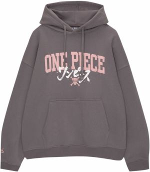 Pull&Bear Mikina  kamenná / pastelovo oranžová / biela