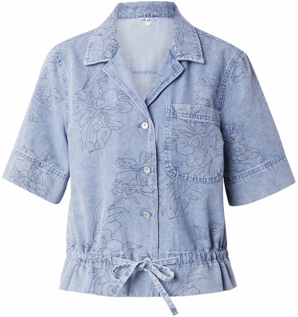 OBJECT Blúzka 'OBJFILUCA'  modrá denim