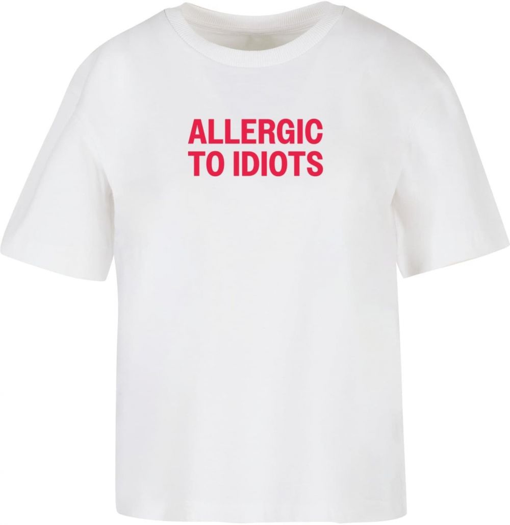Miss Tee Tričko 'Allergic To Idiots'  červená / biela