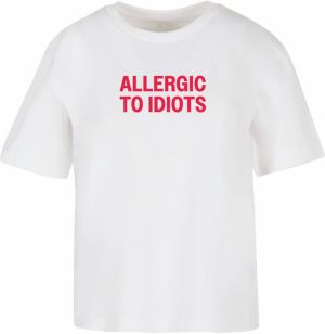 Miss Tee Tričko 'Allergic To Idiots'  červená / biela
