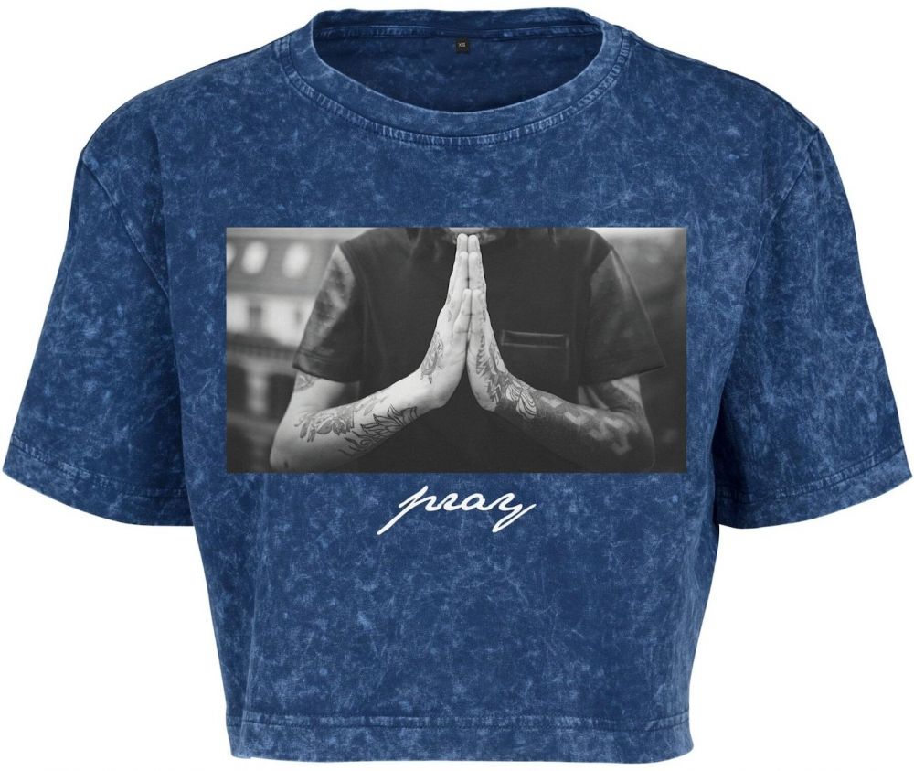 Mister Tee Tričko 'Pray'  tmavomodrá / sivá / čierna