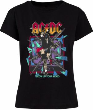 Merchcode Tričko 'ACDC - Blow Up Your Video Jump Box'  tyrkysová / fialová / tmavoružová / čierna