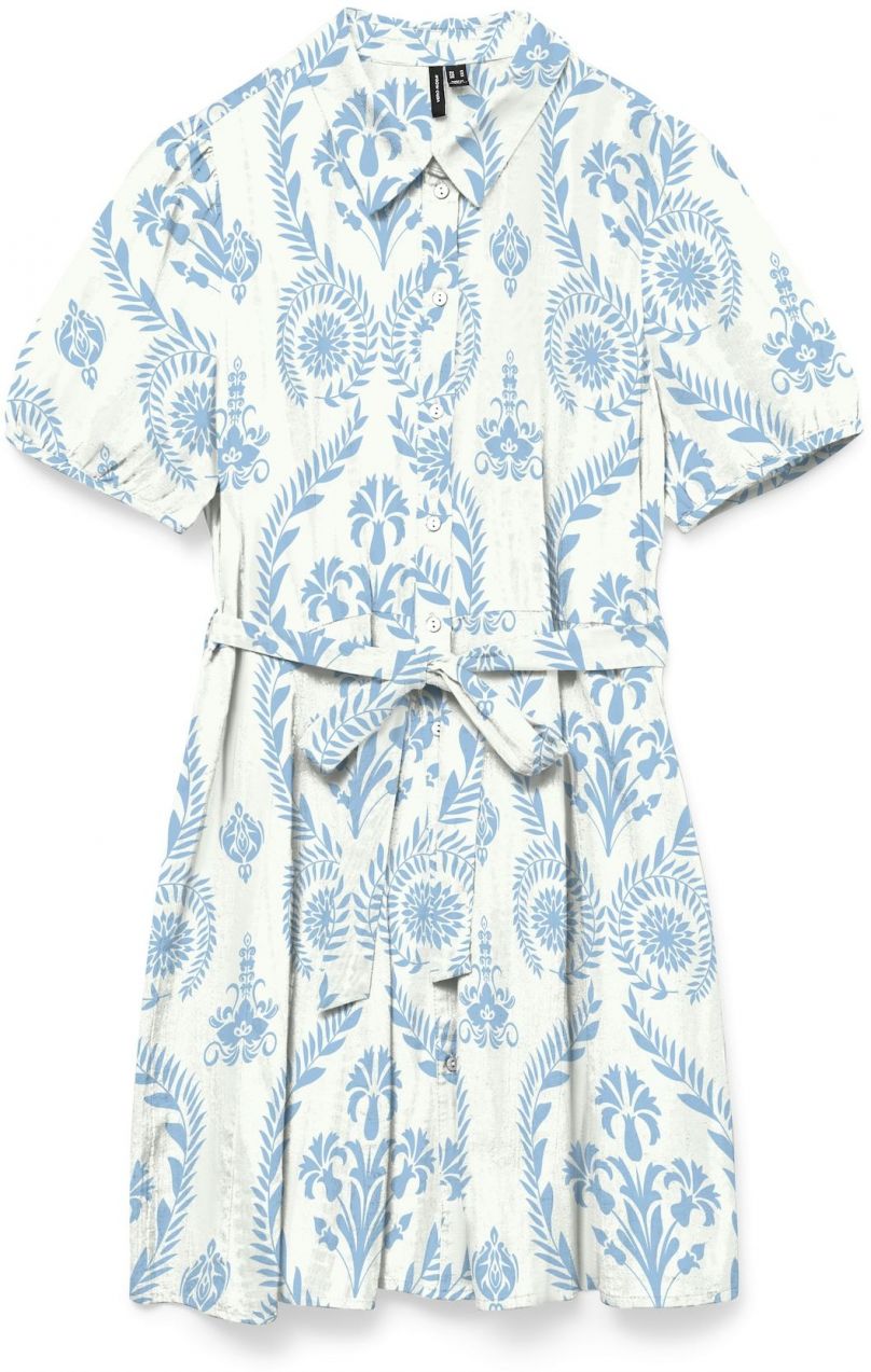 VERO MODA Košeľové šaty 'VMDICTHE'  svetlomodrá / biela