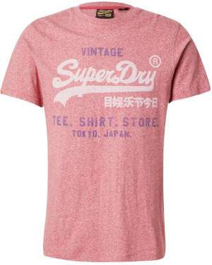 Superdry Tričko 'Classic'  fialová / červená melírovaná / biela