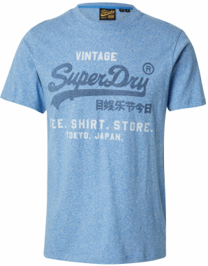 Superdry Tričko 'Classic'  zafírová / modrá melírovaná / biela