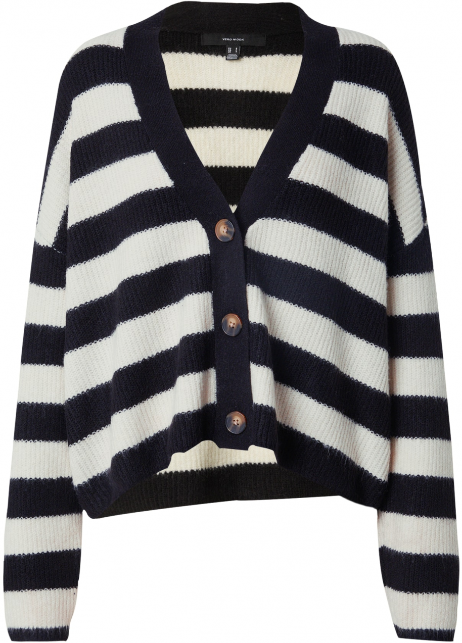VERO MODA Kardigán 'Natahlie'  čierna / biela