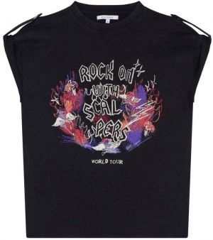 Scalpers Tričko 'Rock On'  tmavosivá / tmavofialová / červená / biela