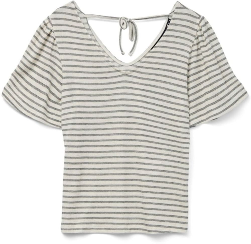 VERO MODA Tričko 'VMGina'  béžová / sivá melírovaná